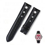 Custom handmade black calfskin calf leather watch band for Chopard Mille Miglia Chronograph Gran Turismo tire watch band strap