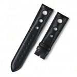 Custom handmade black calfskin calf leather watchbands tire watch band for Chopard Mille 1000 Miglia Racing Watch straps