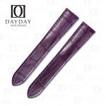 Personalized purple Cartier Tank alligator strap for Cartier Tank xl Divan Solo watch