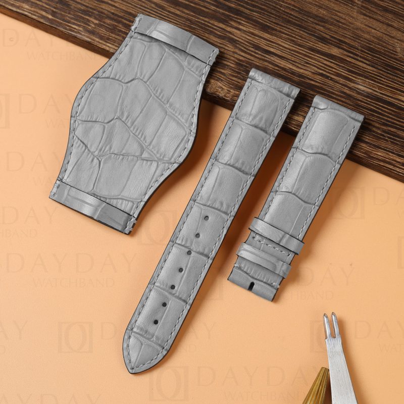 Custom replacement premium calfskin leather bund watch band for Rolex Tudor Omega leather Bund strap