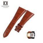 Custom Brown Bvlgari alligator leather watch band for Bulgari Assioma strap for sale