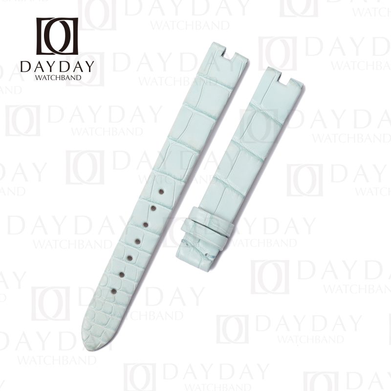 Custom Bvlgari Bzero 1 alligator Ice Blue leather watch band custom handmade replacement strap (1)