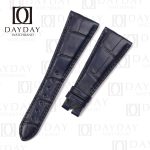 Custom Bvlgari Dark Blue leather watch rubber strap for Bulgari Assioma straps