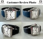 Custom daydaywatchband black blue epsom quickswitch leather watch strap band replacement for Cartier Santos Medium Large XL