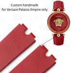 Custom 18mm 20mm 22mm red satin leather watchband replacement for Versace Palazzo Empire