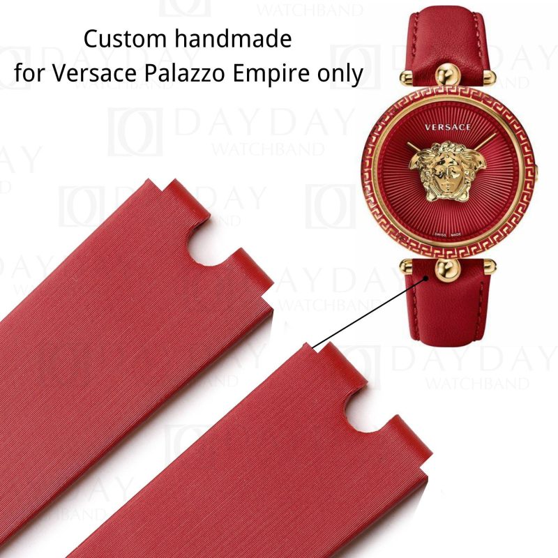 Custom 18mm 20mm 22mm red satin leather watchband replacement for Versace Palazzo Empire