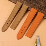 Custom orange brown quickswitch Epsom leather strap for New Santos de Cartier watch band