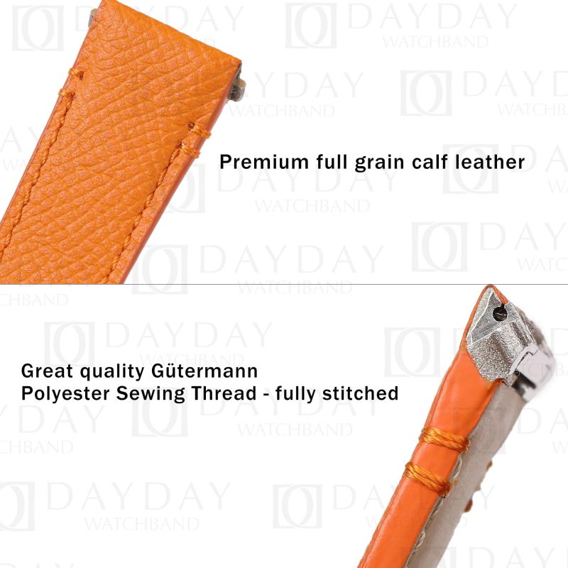 Custom quickswitch Epsom leather replacement Cartier Santos Medium Large watch strap