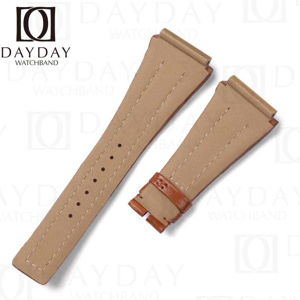 Custom replacement best alligator leather watch strap for Bvlgari Ergon chronograph watch (1)