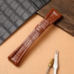 Custom replacement best brown alligator leather watch strap for Bvlgari Bulgari Ergon EG40S EG30S EG35S chronograph watch
