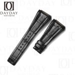 Custom replacement best black alligator leather watch strap for Bvlgari Bulgari Ergon EG40S EG30S EG35S chronograph watch
