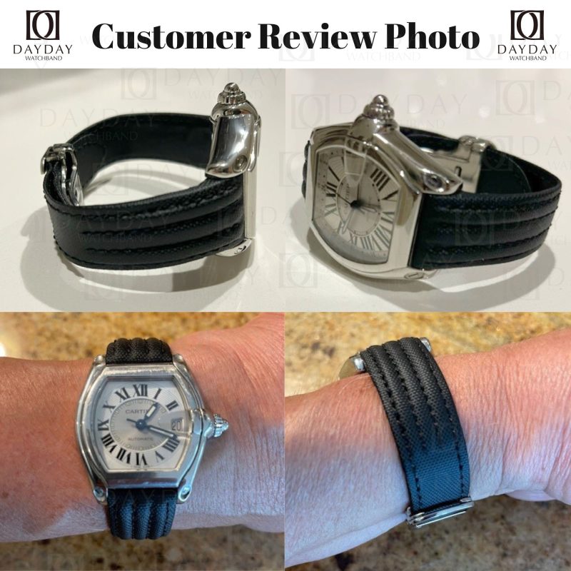 Daydaywatchband nylon sailcloth canvas fabric watch strap band replacement for Cartier Roadster