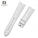 Personalized bespoke white alligator leather watch band replacement for Bvlgari B.zero1