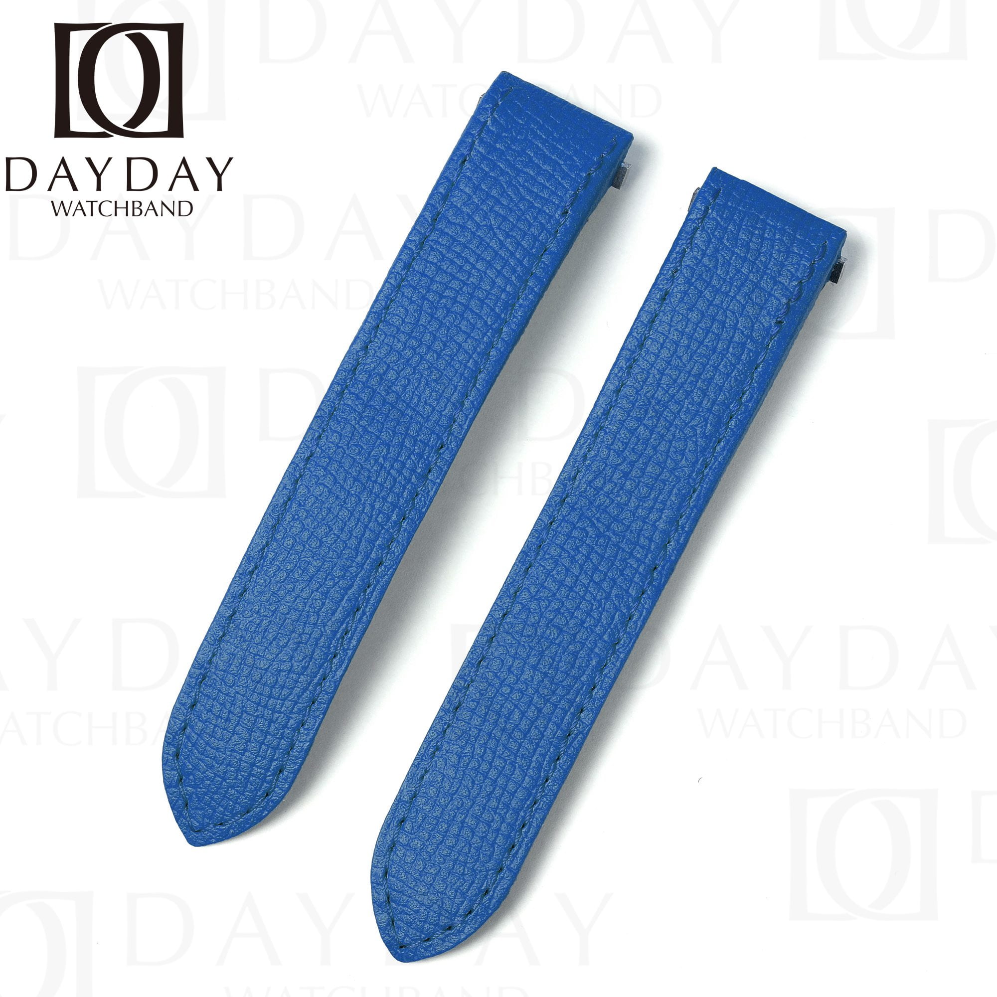 Custom quickswitch epsom blue leather strap for Cartier Roads Chronograph