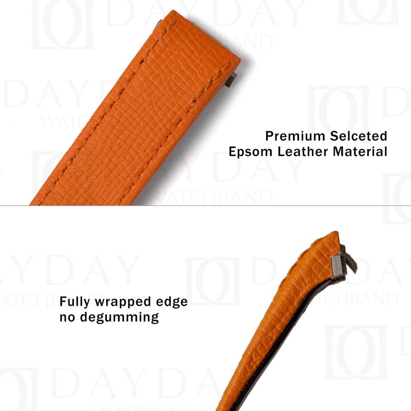 Custom quickswitch epsom orangewatch strap for Cartier Roads Chronograph