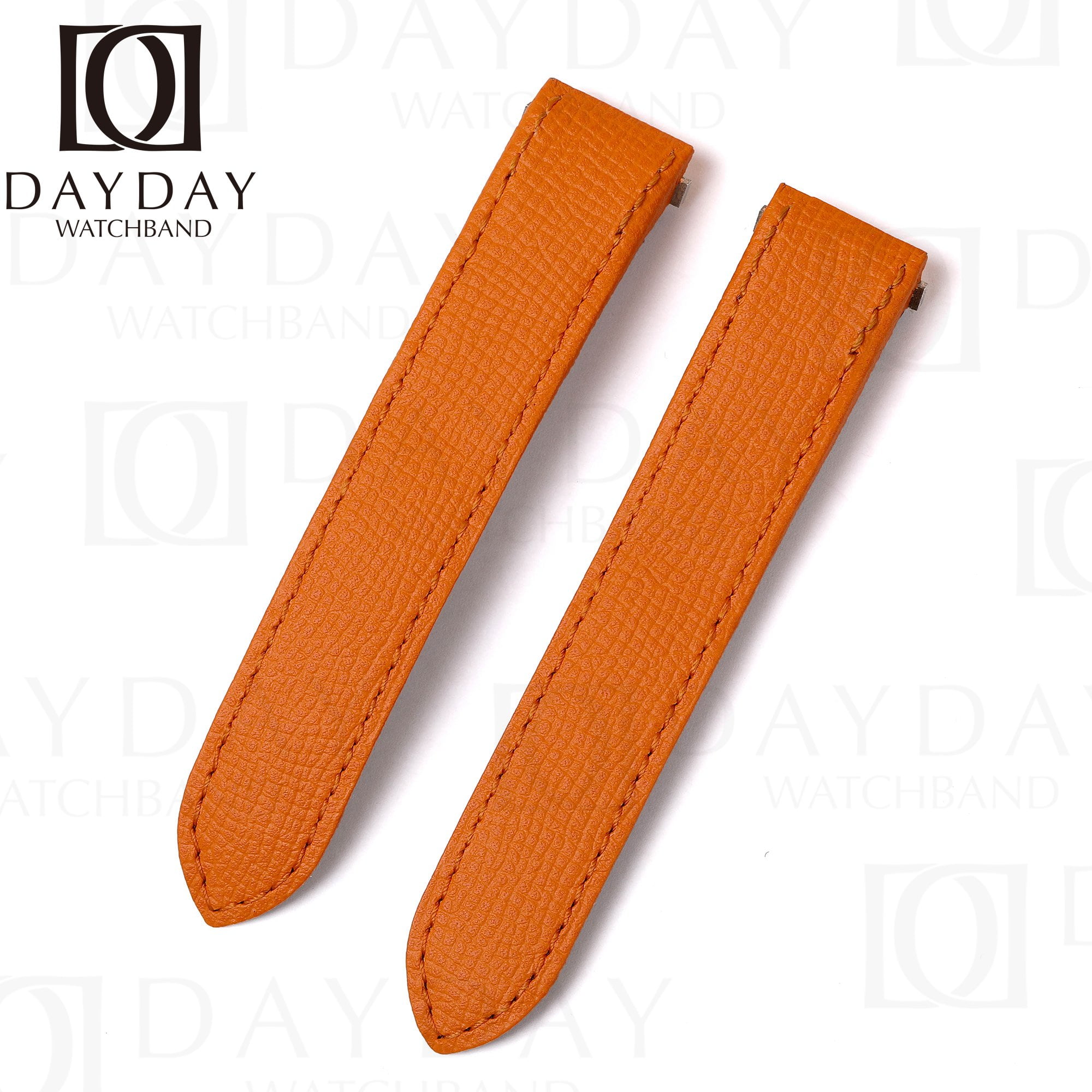 Custom quickswitch epsom orange watchband for Cartier Roads Chronograph
