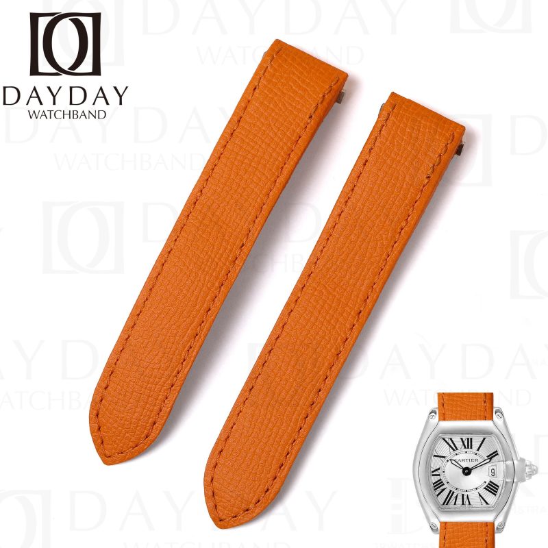 Custom quickswitch epsom orange watchband for Cartier Roads Chronograph
