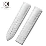 White alligator leather watch strap band replacement for Omega speedmaster seamaster