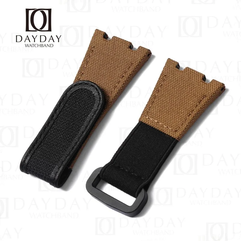 Buy Custom Audemars Piguet Royal Oak Offshore Brown nylon velcro straps handcrafted for sale (1)