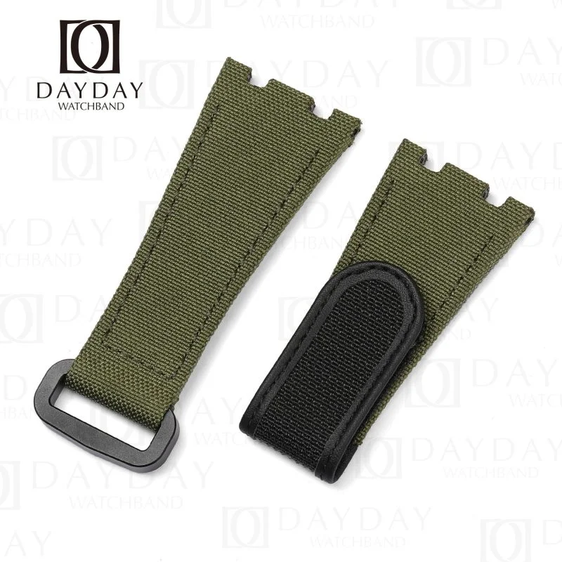 Buy Custom Audemars Piguet Royal Oak Offshore Olive Green nylon velcro straps handcrafted for sale (1)