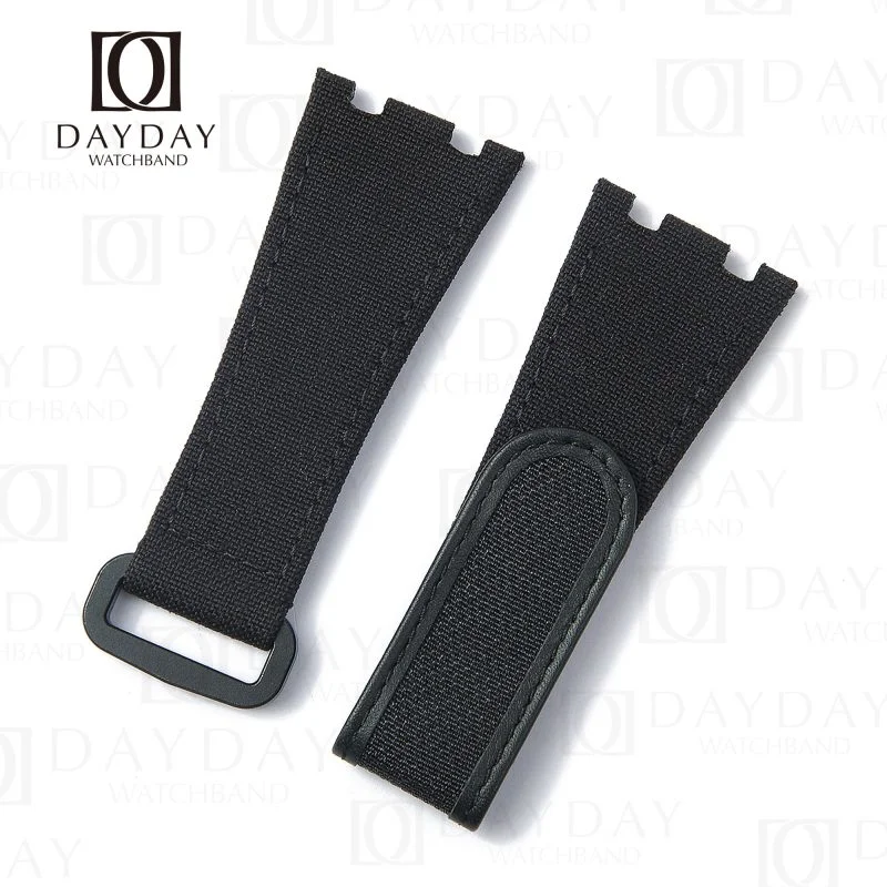 Buy Custom Audemars Piguet Royal Oak Offshore black nylon velcro straps handcrafted for sale (2)