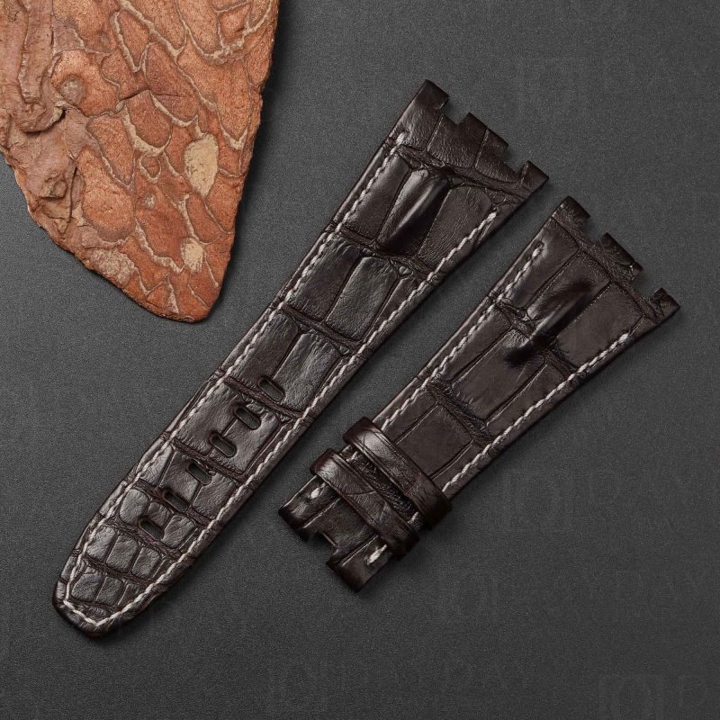 Buy custom Audemars Piguet royal oak Dark brown leather strap 23mm 26mm 28mm 30mm handmade for sale (2)