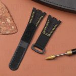 Custom Audemars Piguet Black nylon velcro strap handcrafted for ap watch band sale