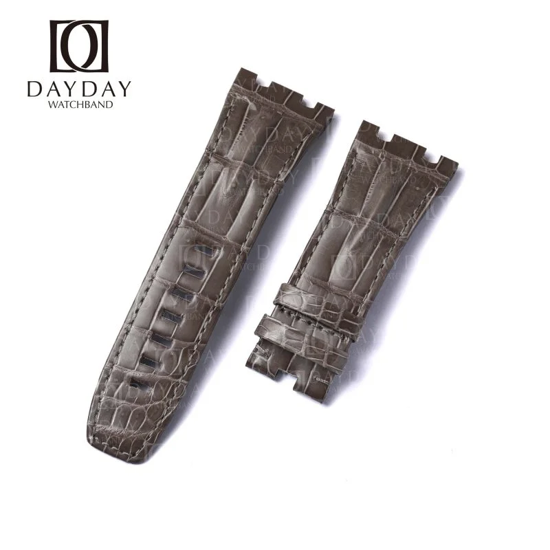 Buy custom Audemars Piguet royal oak Black leather watch band 23mm 26mm 28mm 30mm handmade for sale