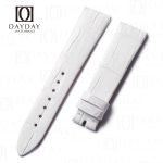 Custom alligator leather white watch band for Blancpain Quantième Complet & Moonphase Women's Watch