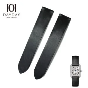 Buy best black satin replacement watch band for Cartier watch for sale