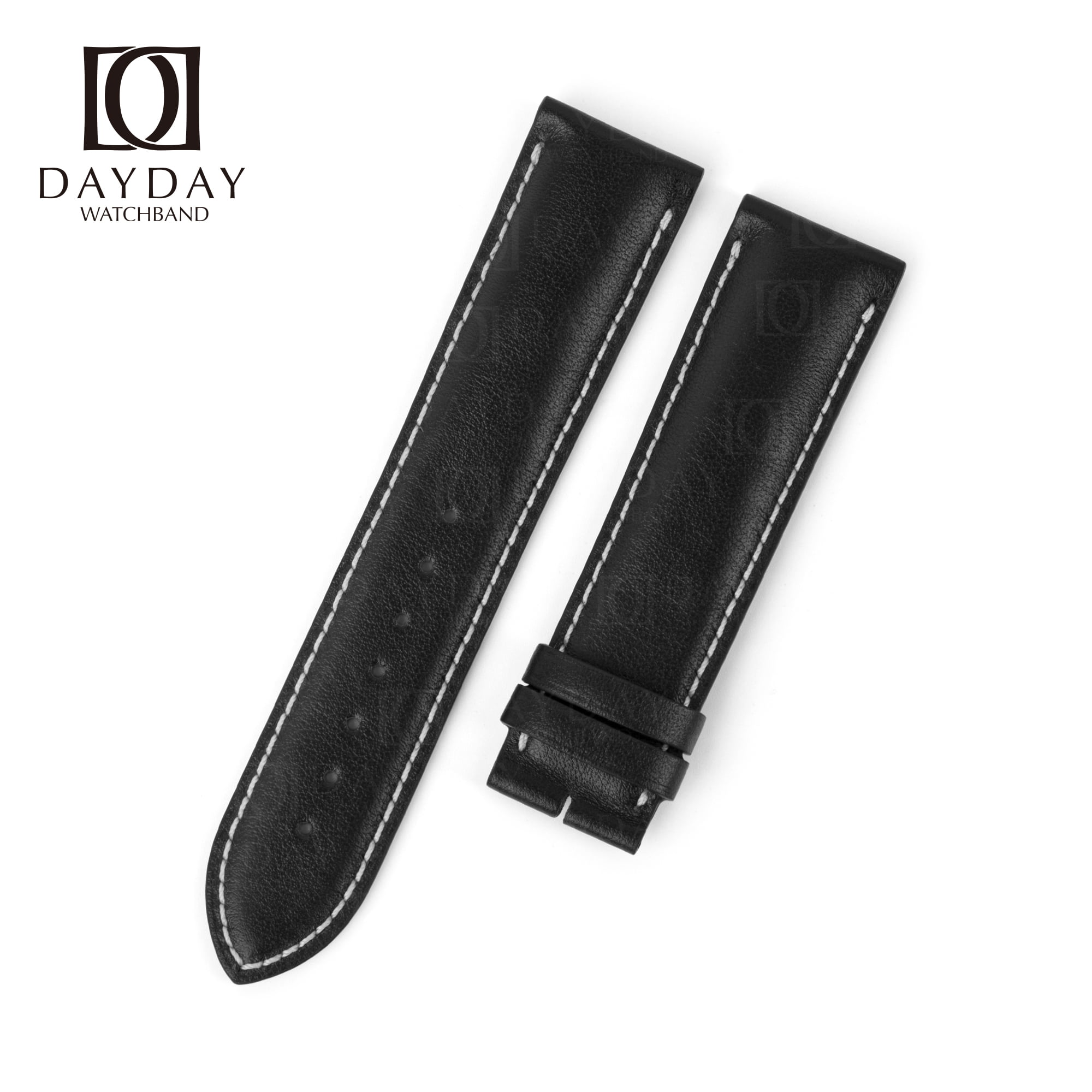 Custom handmade Black calf skin leather Breitling straps