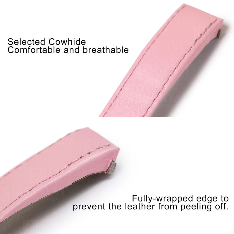 Custom pink calfskin leather quickswitch watch bands for cartier straps roadster -daydaywatchband