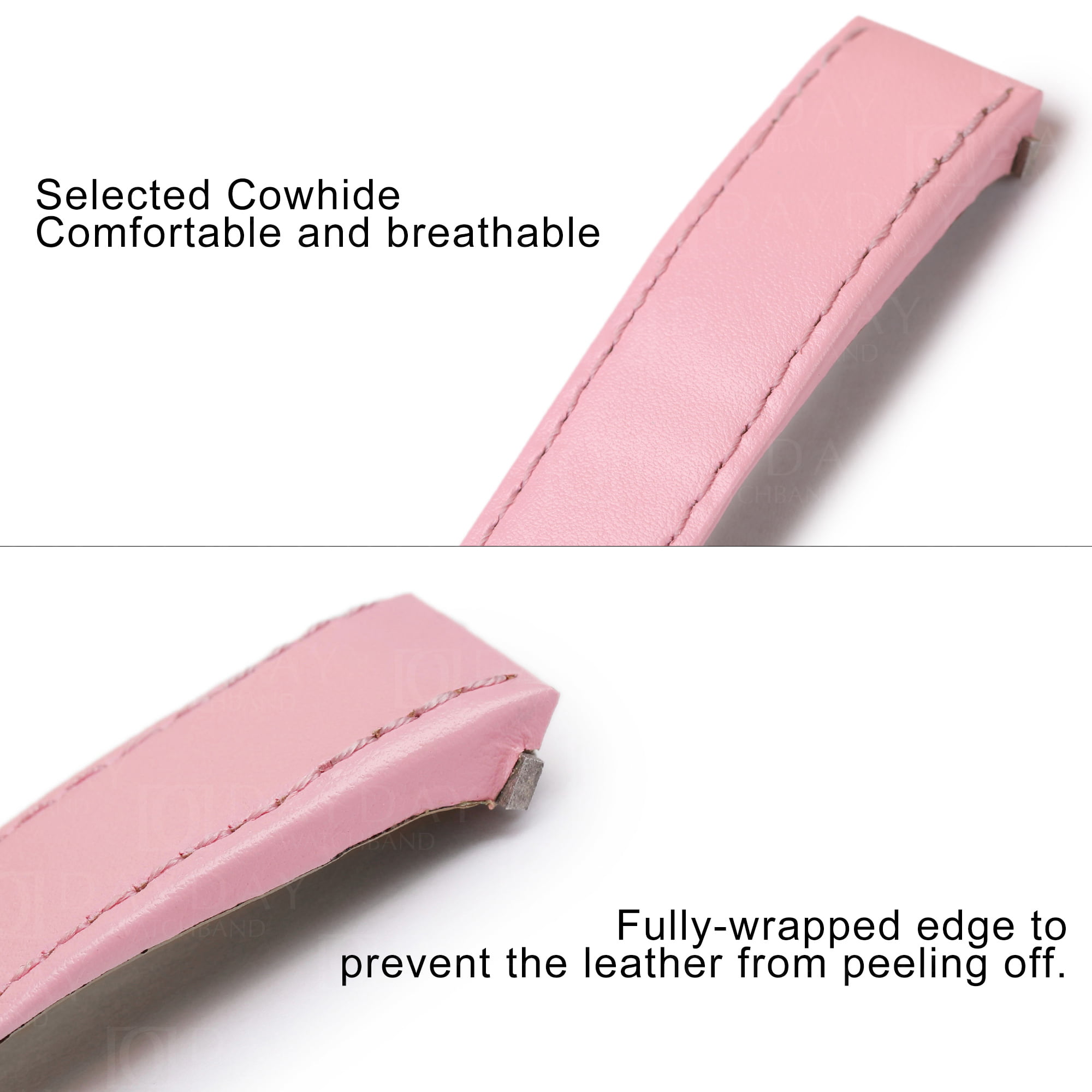 Custom pink calfskin leather quickswitch watch bands for cartier straps roadster -daydaywatchband