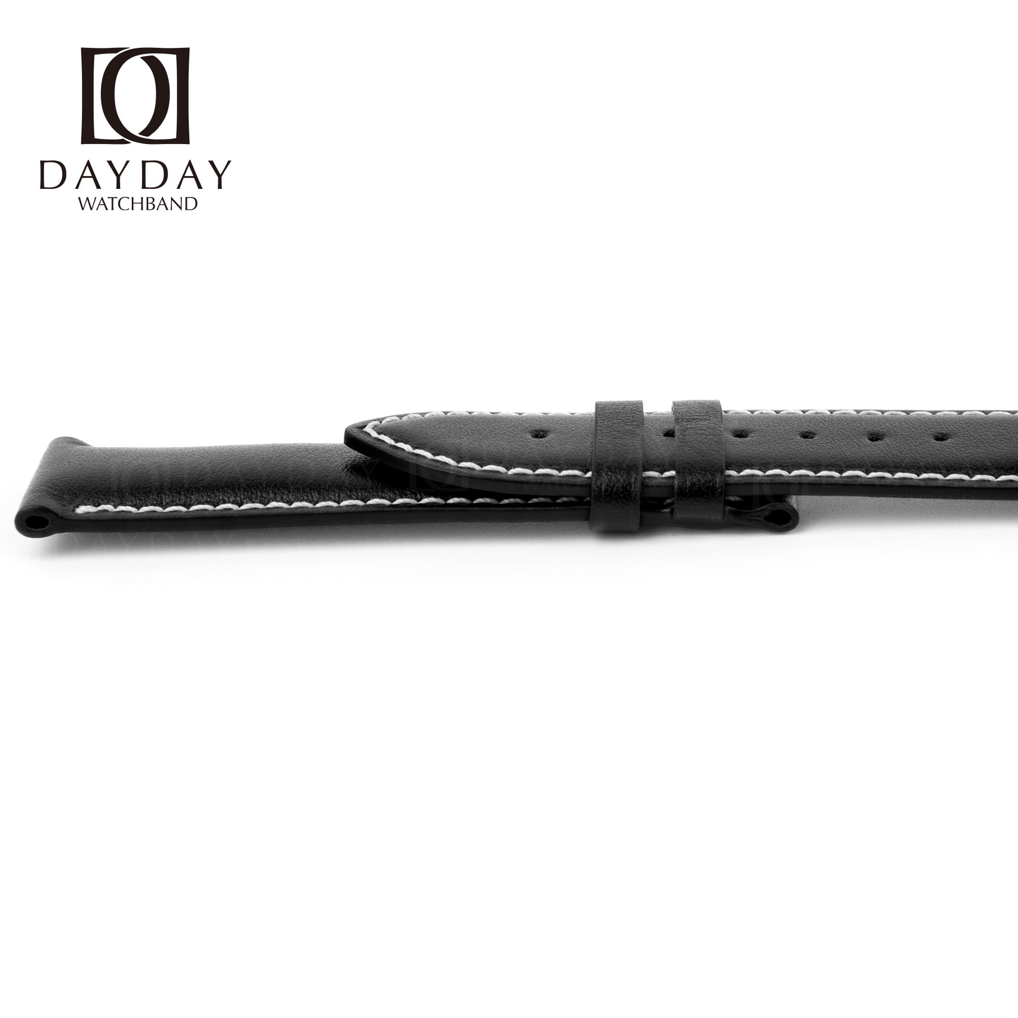 Custom handmade Black calf skin leather Breitling straps