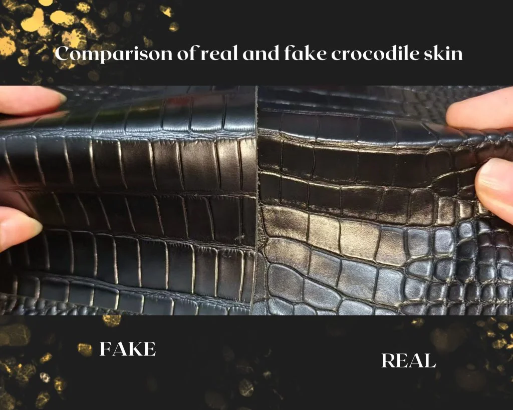 Real alligator leather watch strap vs crocodile hide faux leather real fake croc skin