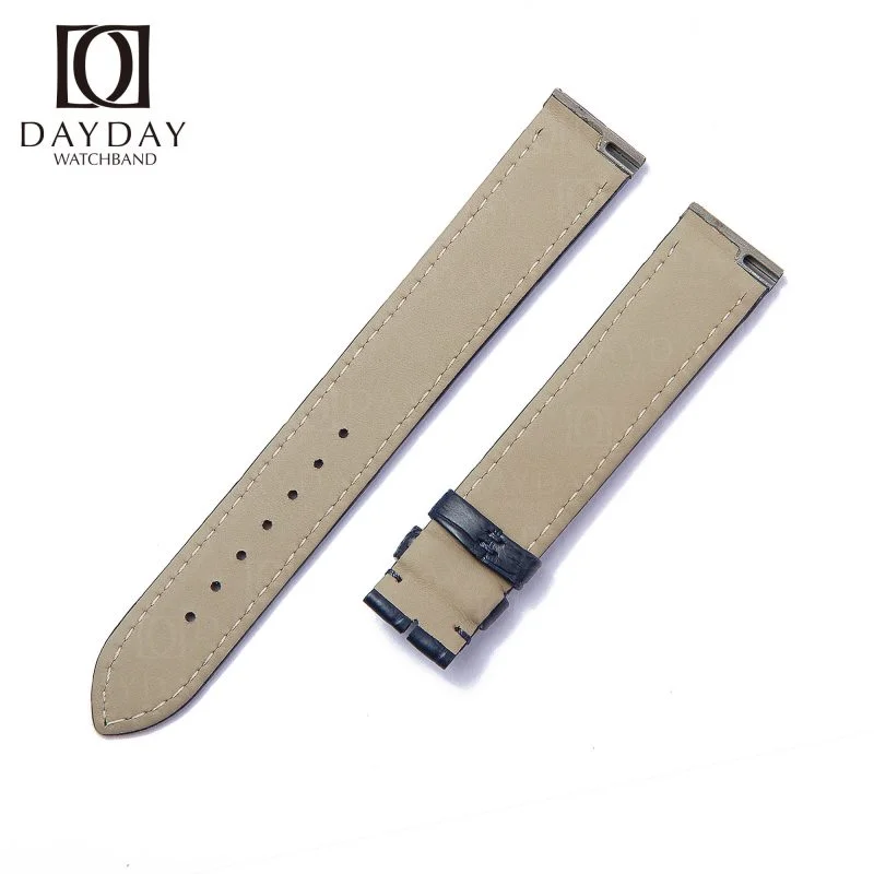 Customize crocodile leather blue quickswitch cartier santos dumont watch band linning show