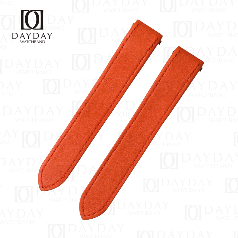 Custom Orange calfskin leather quickswitch watch straps for cartier straps roadster-daydaywatchband