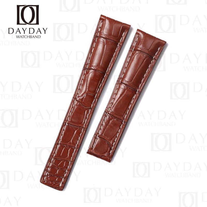 Custom handmade Brown alligator leather Breitling watch bands (2)