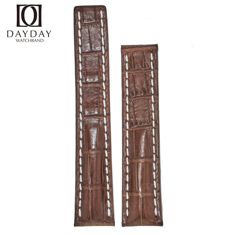 Custom handmade Dark Brown alligator leather breitling watch bands