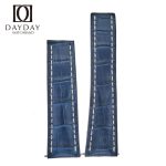 Custom handmade Blue alligator leather Breitling watch bands 22mm