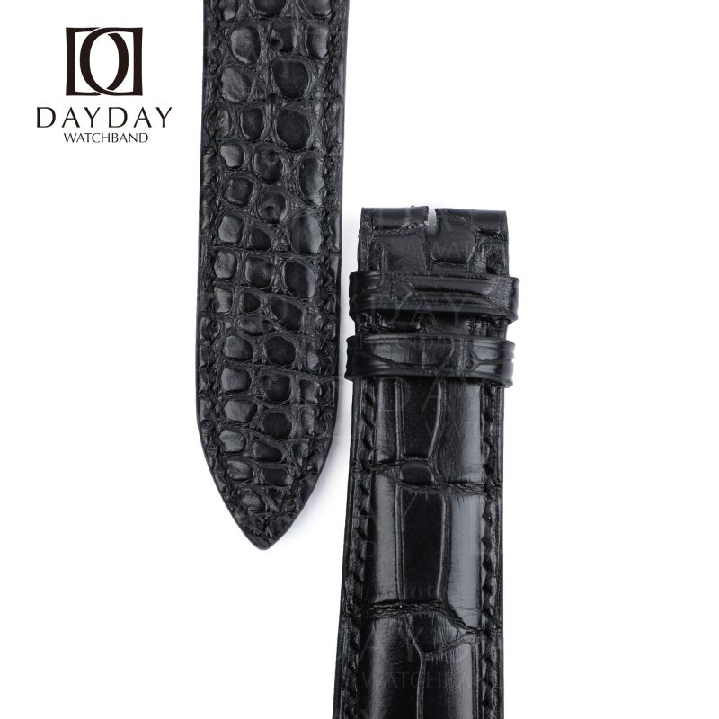 Buy Handmade Replacement black Double-sided alligator leather watch band for Breguet for sale