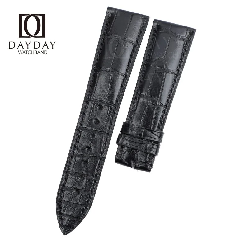 High end Handmade black Double-sided alligator watch straps for Breguet