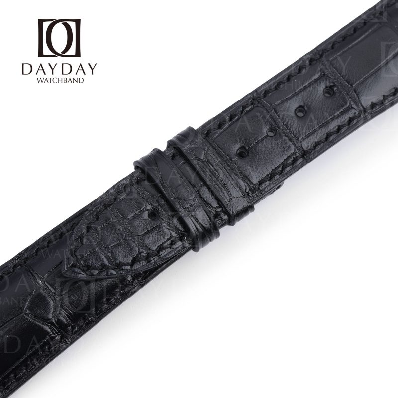 High end Handmade black Double-sided alligator watch strap for Breguet
