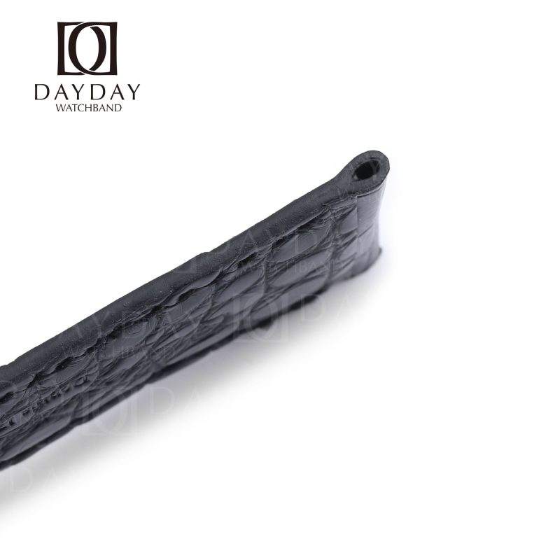 High end Custom Handmade black Double-sided alligator watch straps for Breguet