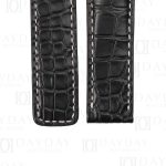 Personalized bespoke Black alligator leather watch band replacement for Breitling Navitimer 20mm 22mm watchbands (2)