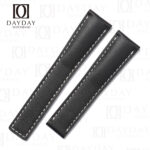 Personalized bespoke Black calfskin leather watch bands replacement for Breitling Navitimer,Top Time B01,Endurance, Super Chronomat,Bentley