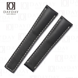 Personalized bespoke Black calfskin leather watch bands replacement for Breitling Navitimer,Top Time B01,Endurance, Super Chronomat,Bentley