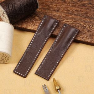 Personalized bespoke brown calfskin leather watch band replacement for Breitling Navitimer,Top Time B01,Endurance, Super Chronomat,Bentley (2)