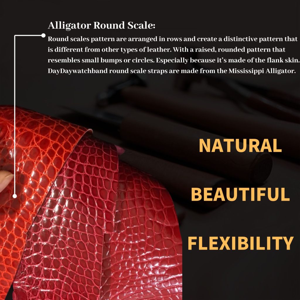Round scale alligator leather material skin hao