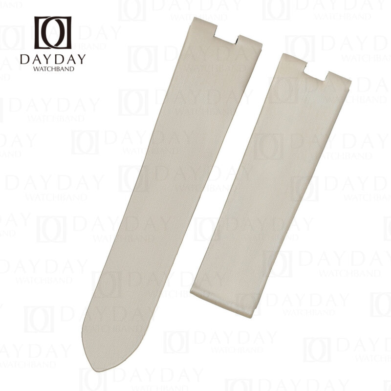 Vanilla color satin fabric watch strap band belt replacement 11mm 20mm for Cartier Baignoire
